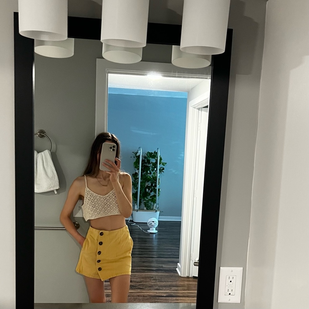 Chloe & Katie cute side button denim skirt